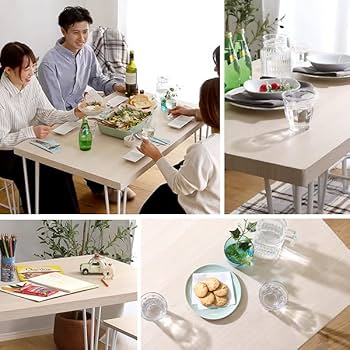 Amazon|ホームテイスト さわやかなオシャレテーブル110cm幅 ホワイト